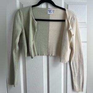 Princess Polly Cream and Green Cardigan